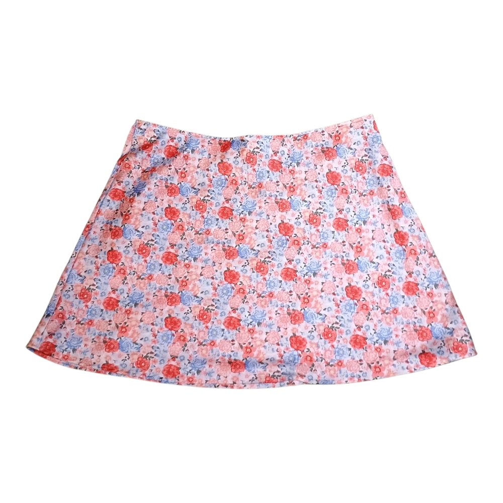 Mini Skirt Dainty Floral Vibrant Bold Print Women's Boho Size XL NWOT